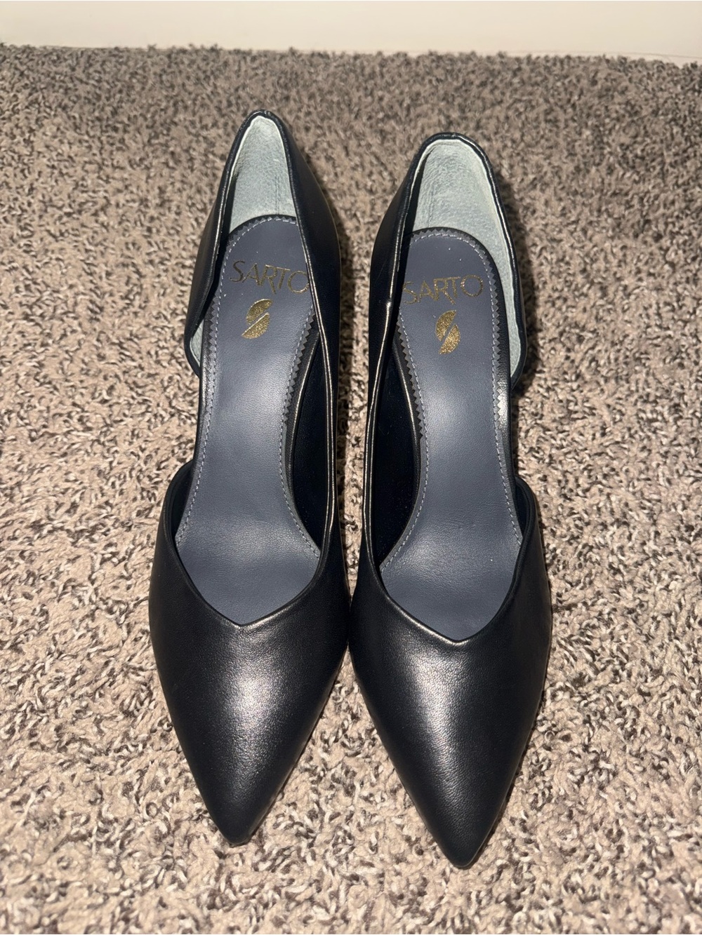 Franco Sarto Black Pointed-Toe D'Orsay Pumps